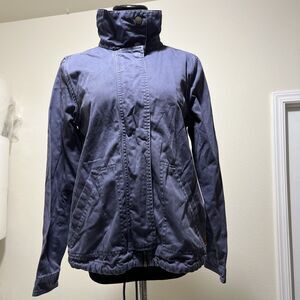 Roxy Women Jacket Blue Twill Long Sleeve Embroidered Full Zip Sz S